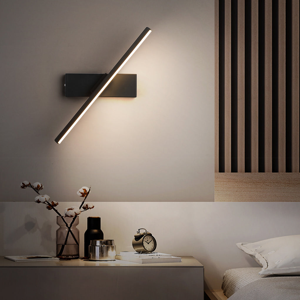 Minimalist 330 Degree Rotatable Modern LED Strip Wall Lamp and Geometric Sconce