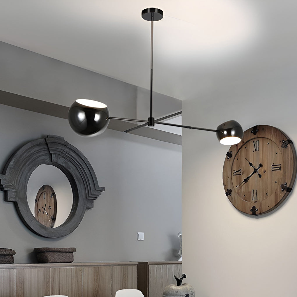 Minimalist Black Geometric Linear Chandelier for Modern Dining Room Island