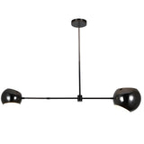 Minimalist Black Geometric Linear Chandelier for Modern Dining Room Island