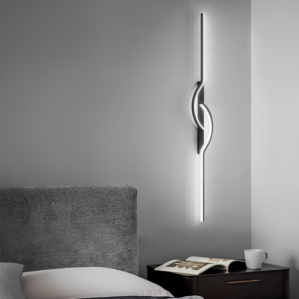 Minimalist Black Linear Wall Light Creative Modern LED Sconce with Adjustable Brightness