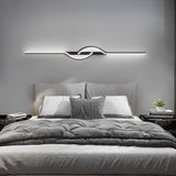 Minimalist Black Linear Wall Light Creative Modern LED Sconce with Adjustable Brightness