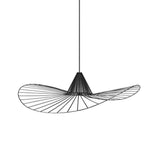Minimalist Black Metal Hat Shaped LED Pendant Lamp for Modern Living Room and Bedroom