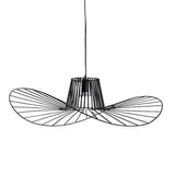 Minimalist Black Metal Hat Shaped LED Pendant Lamp for Modern Living Room and Bedroom