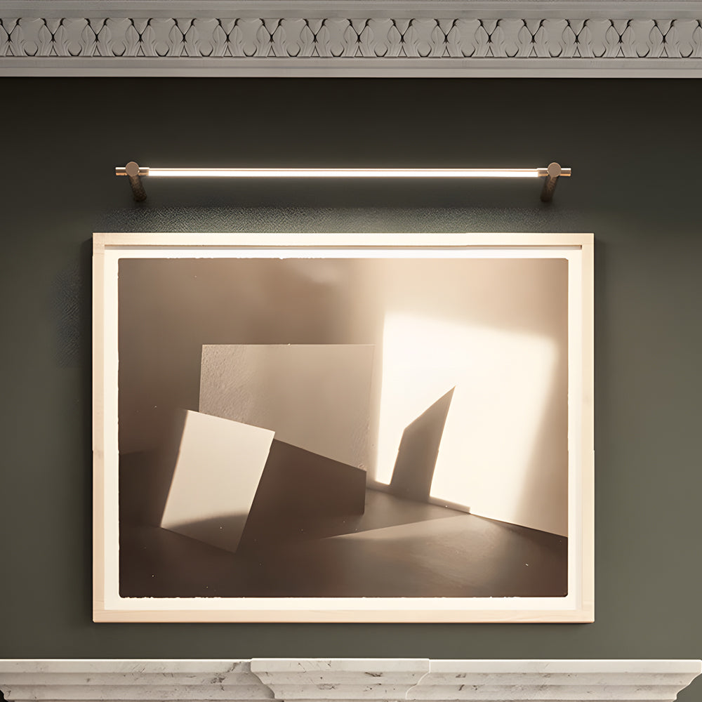 Minimalist Brass Linear LED Bathroom Vanity Light Gold Mirror Sconce in 35 and 47 Inch Lengths