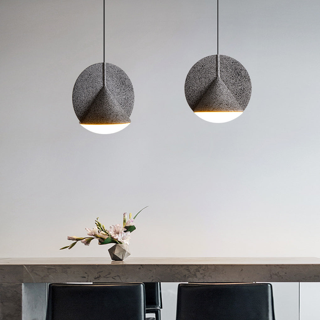 Minimalist Circular Cone LED Pendant Light Metal Industrial Hanging Lamp for Kitchen Island