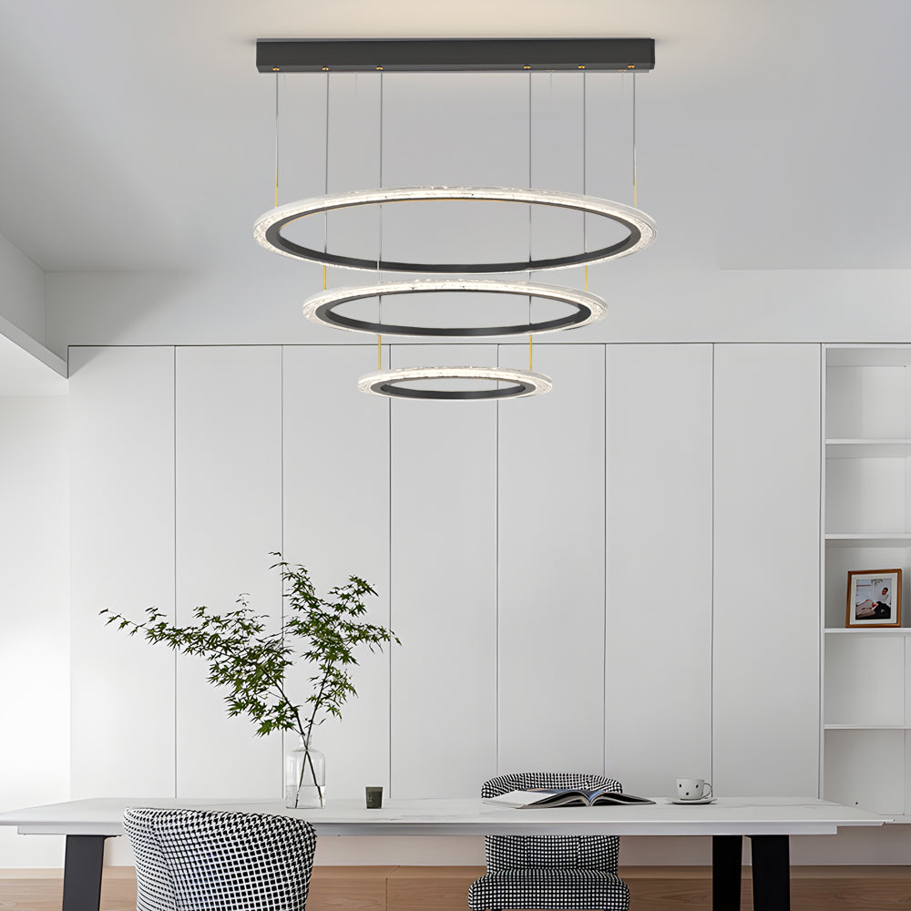 Minimalist Circular Ring Pendant Light with Three Step Dimming Modern LED Chandelier