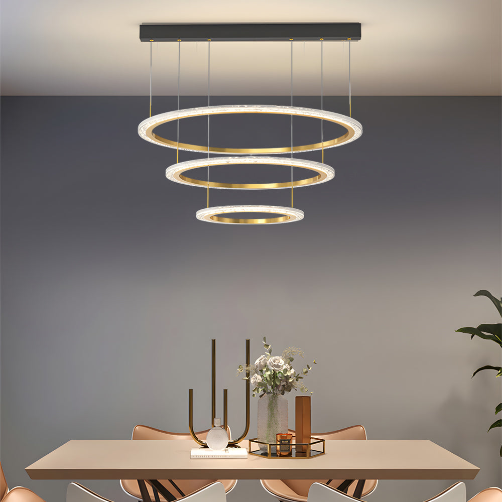 Minimalist Circular Ring Pendant Light with Three Step Dimming Modern LED Chandelier