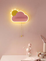 Minimalist Cloud Shaped LED Wall Lamp for Kids Room Bedside Lighting Set of 2