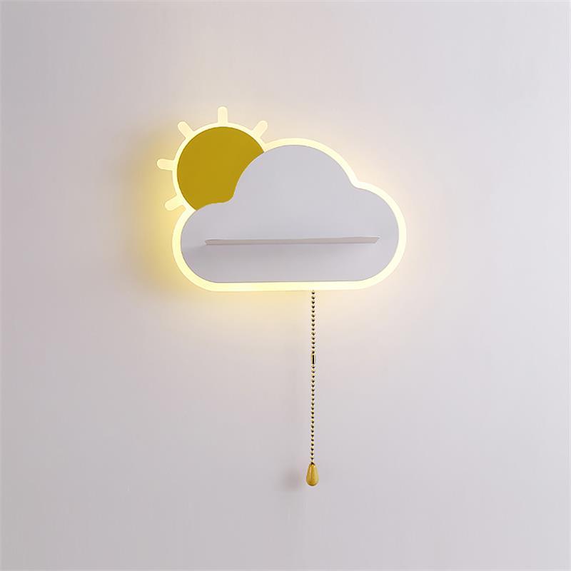 Minimalist Cloud Shaped LED Wall Lamp for Kids Room Bedside Lighting Set of 2
