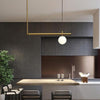 Minimalist Copper Linear Globe Pendant Light with Glass Shades for Kitchen Island and Dining Room