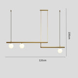 Minimalist Copper Linear Globe Pendant Light with Glass Shades for Kitchen Island and Dining Room