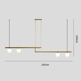 Minimalist Copper Linear Globe Pendant Light with Glass Shades for Kitchen Island and Dining Room
