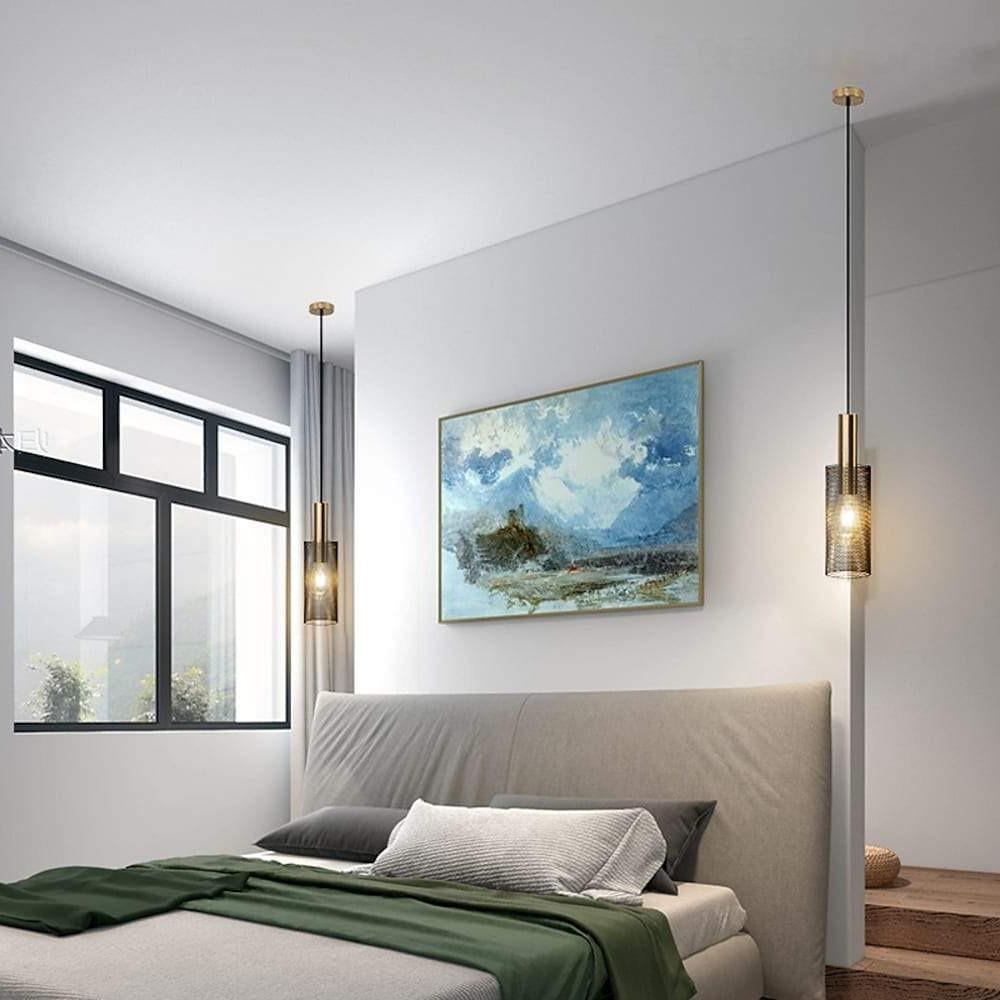 Minimalist Cylindrical Metal Pendant Light LED Hanging Ceiling Fixture for Modern Interiors