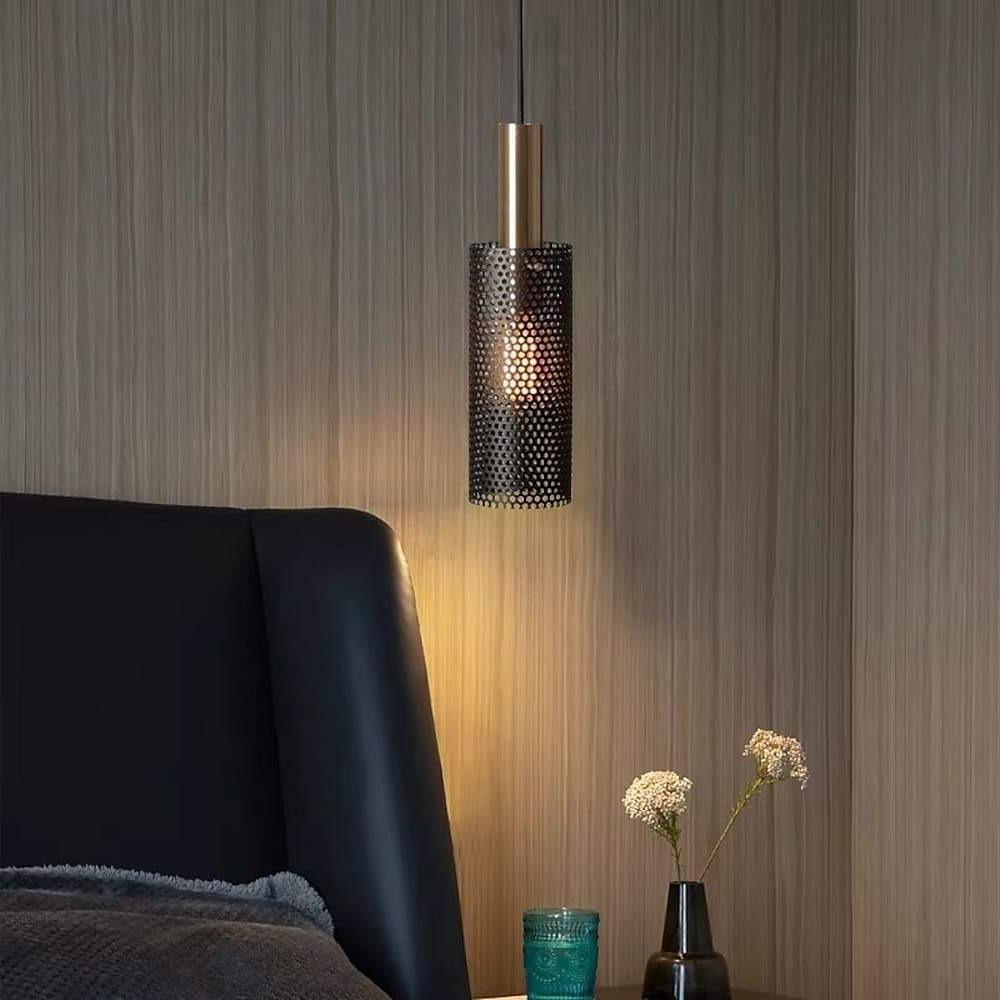 Minimalist Cylindrical Metal Pendant Light LED Hanging Ceiling Fixture for Modern Interiors