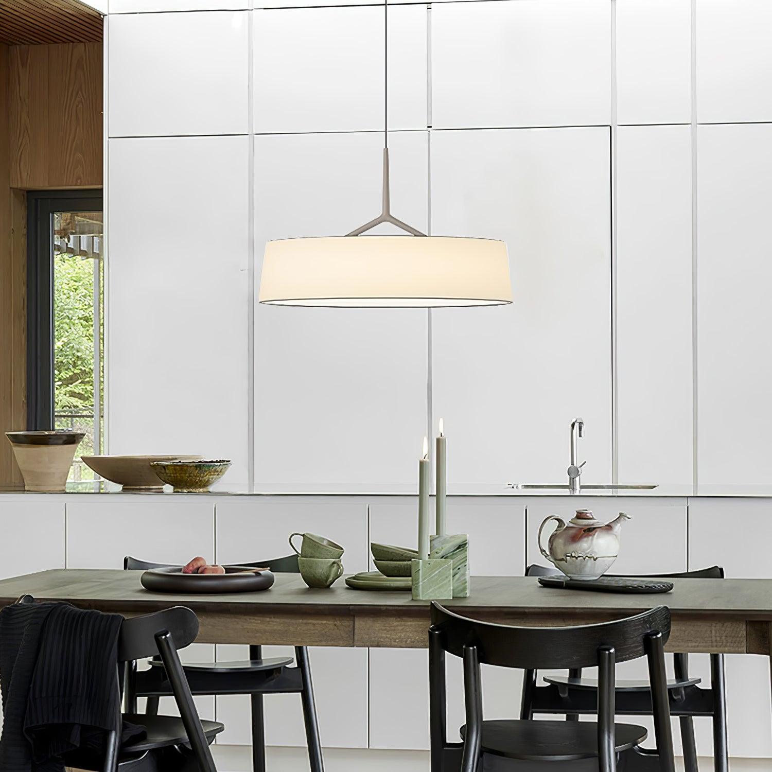 Minimalist Dama Pendant Lamp with Parchment Shade and Integrated LED Lighting