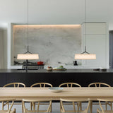 Minimalist Dama Pendant Lamp with Parchment Shade and Integrated LED Lighting