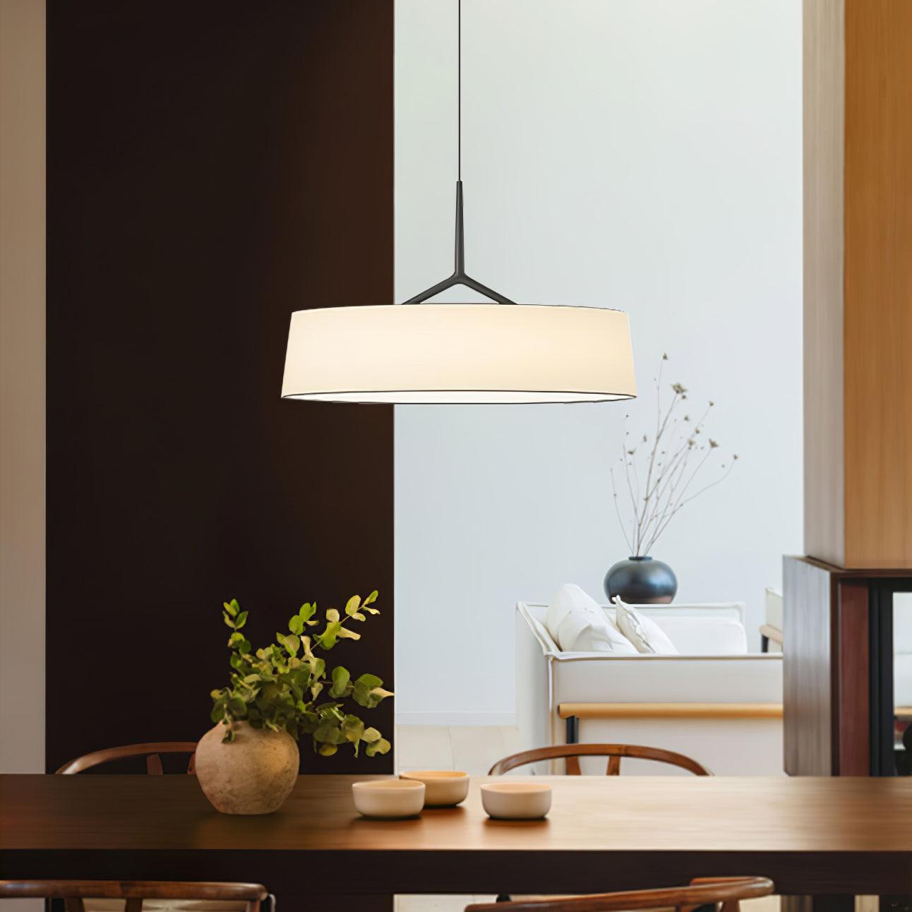 Minimalist Dama Pendant Lamp with Parchment Shade and Integrated LED Lighting