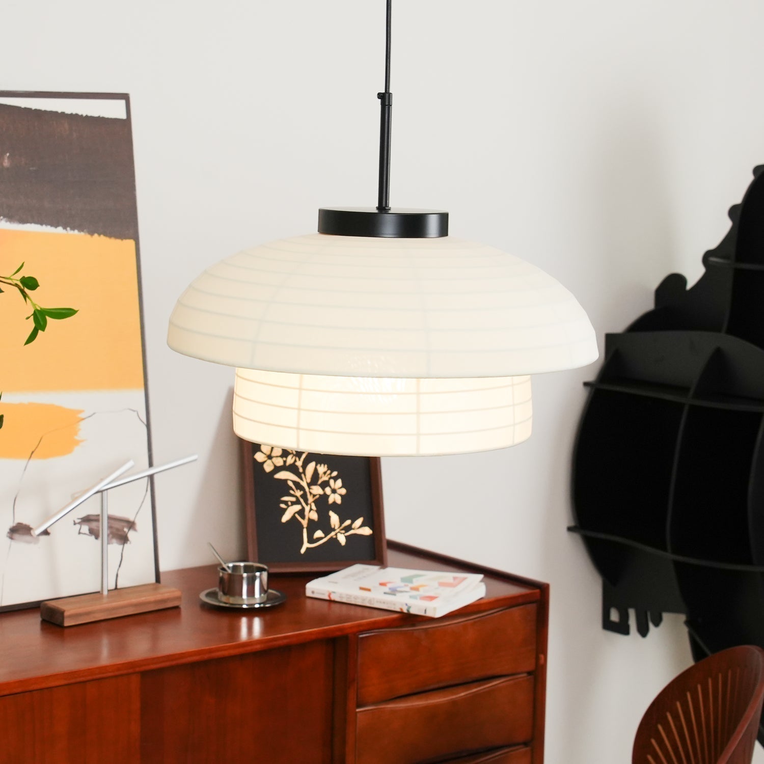 Minimalist Fabric Art Pendant Lamp Modern Textile Hanging Light for Home and Office