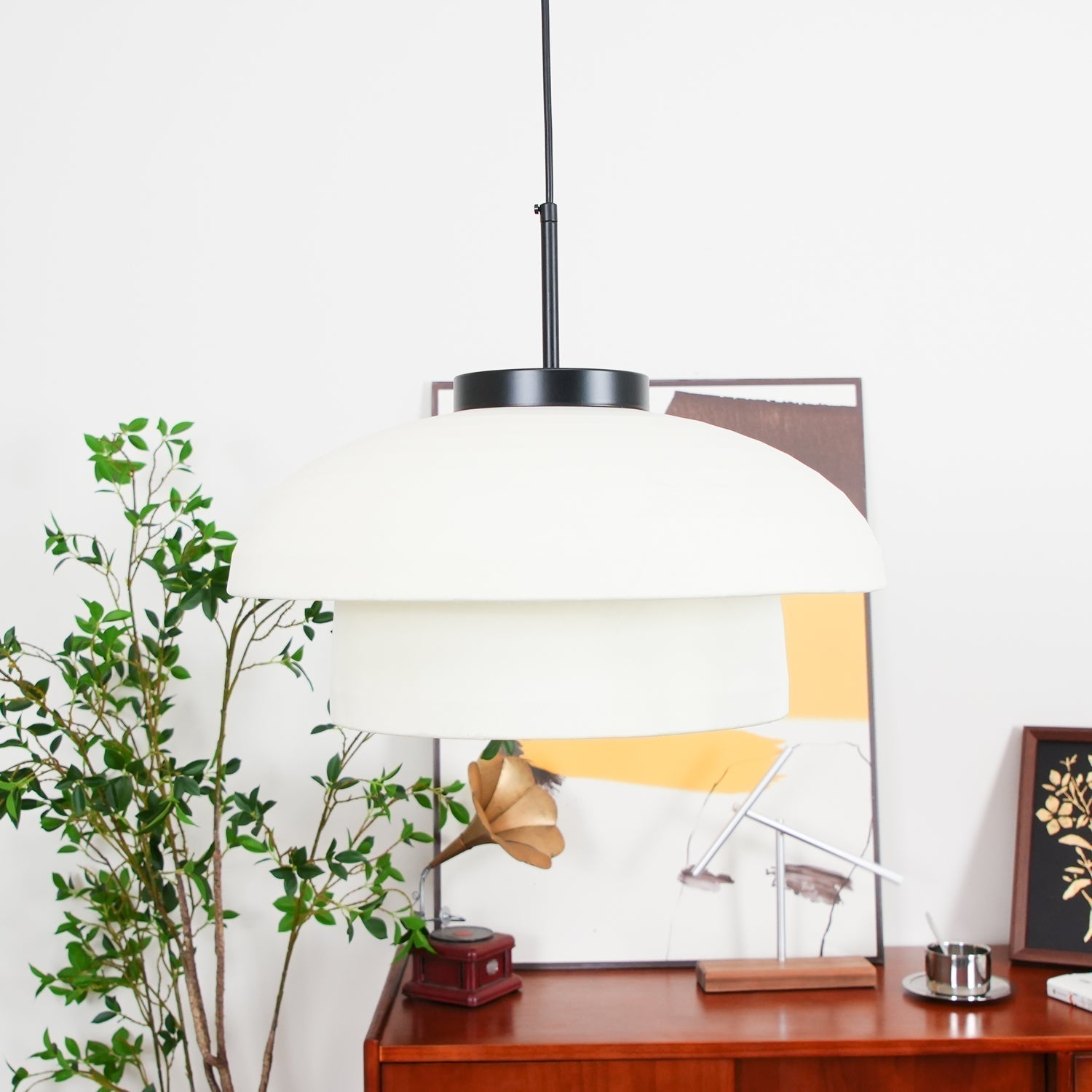 Minimalist Fabric Art Pendant Lamp Modern Textile Hanging Light for Home and Office