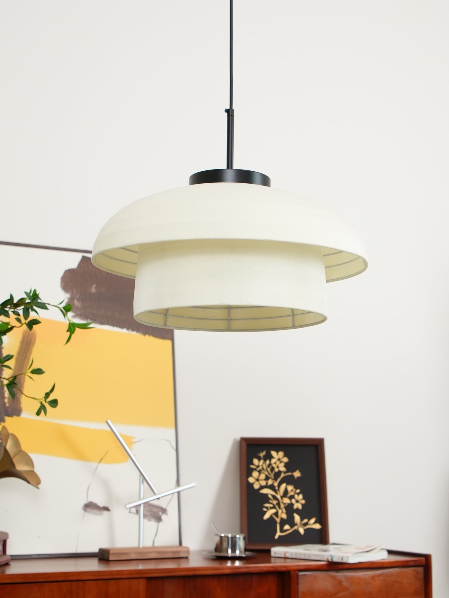 Minimalist Fabric Art Pendant Lamp Modern Textile Hanging Light for Home and Office