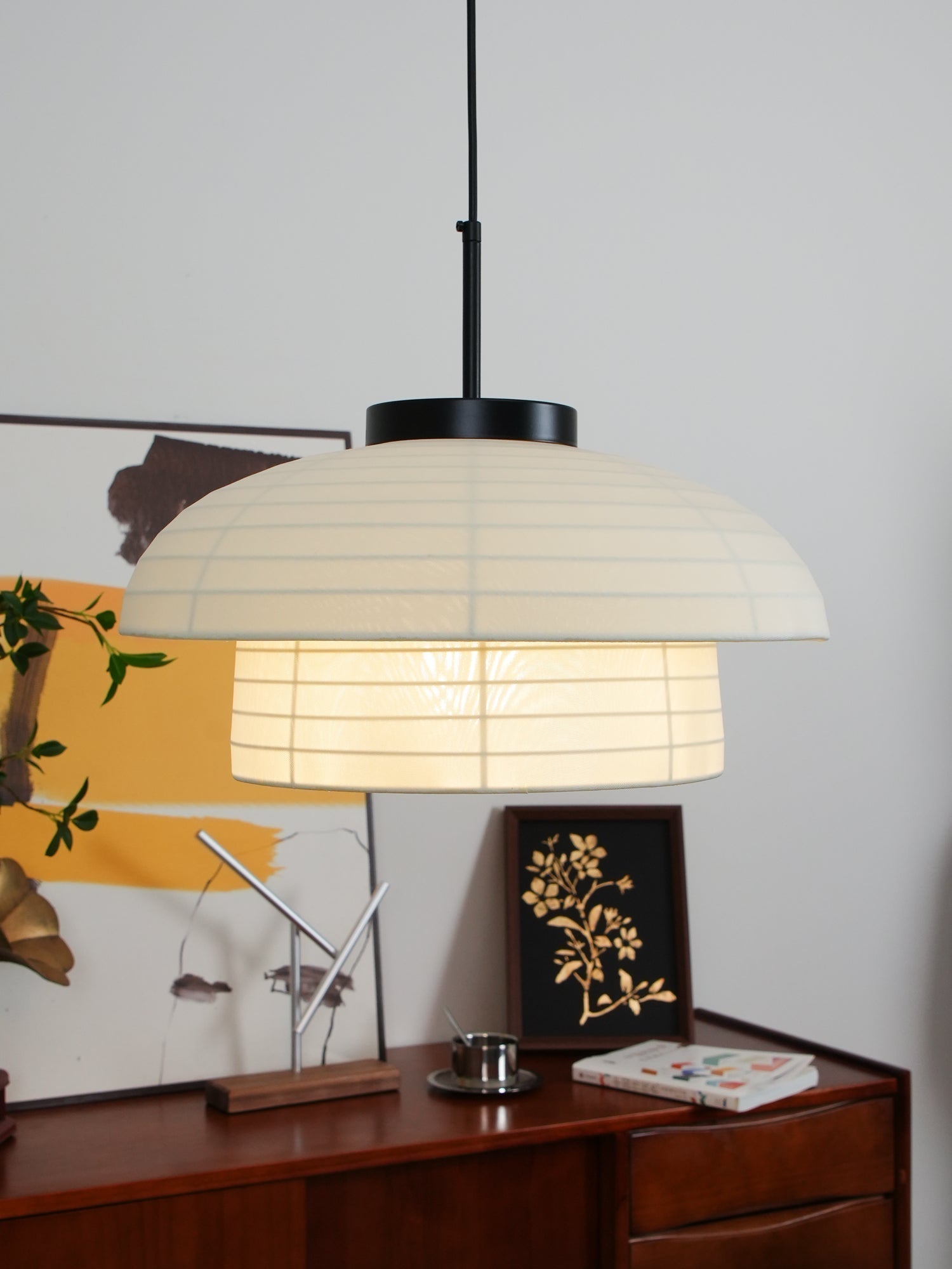 Minimalist Fabric Art Pendant Lamp Modern Textile Hanging Light for Home and Office