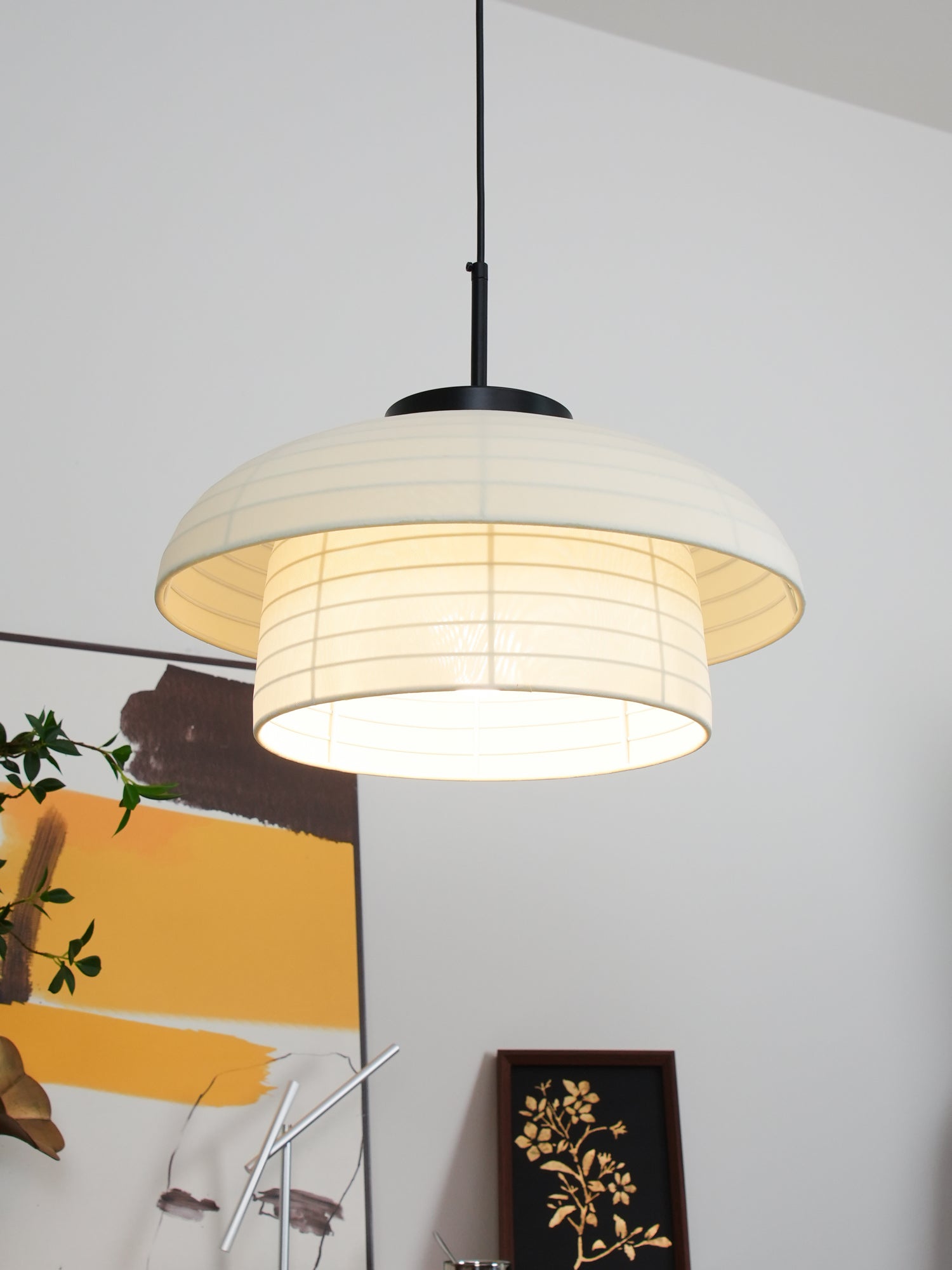 Minimalist Fabric Art Pendant Lamp Modern Textile Hanging Light for Home and Office
