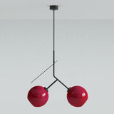 Minimalist Geometric Cherry LED Pendant Light with Frosted Glass Globe Shade for Modern Interiors