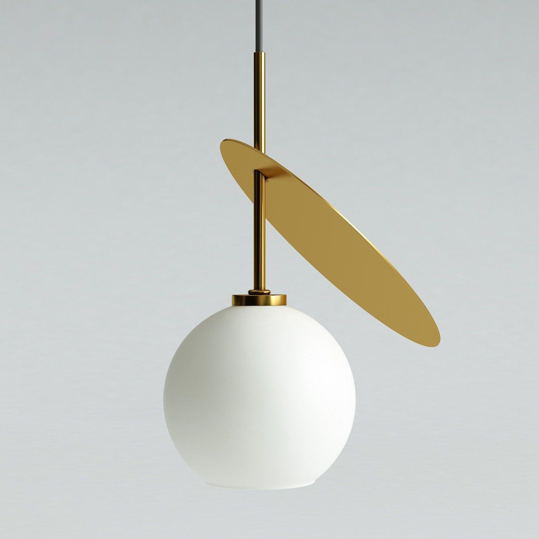 Minimalist Geometric Cherry LED Pendant Light with Frosted Glass Globe Shade for Modern Interiors