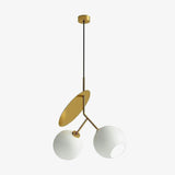 Minimalist Geometric Cherry LED Pendant Light with Frosted Glass Globe Shade for Modern Interiors