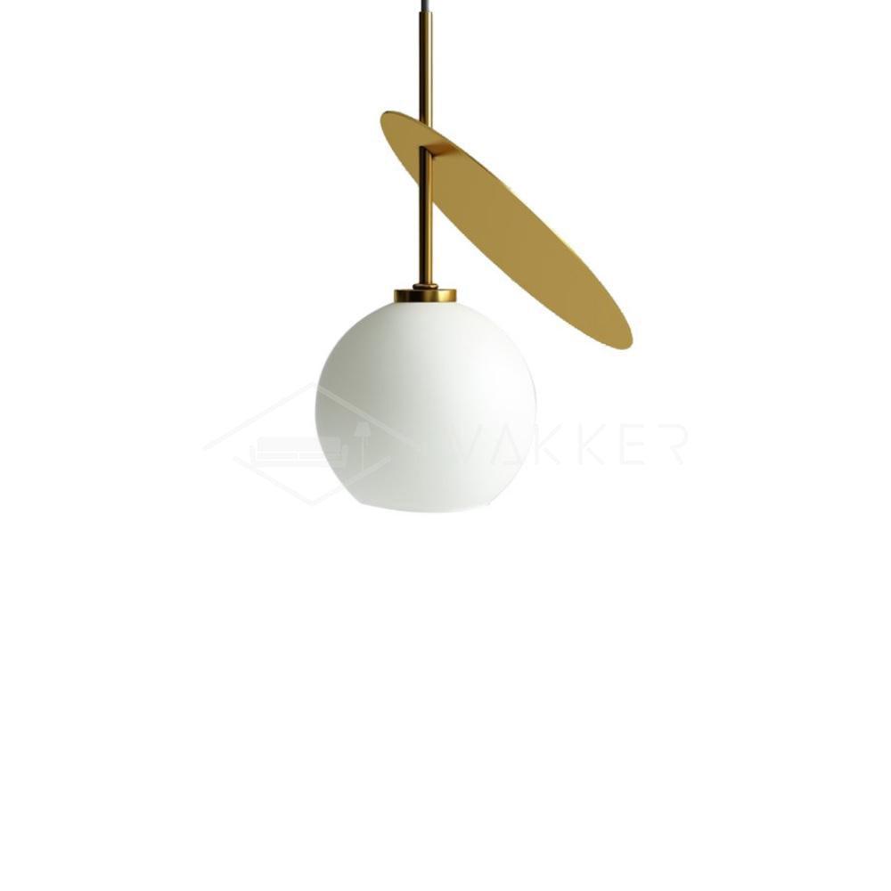 Minimalist Geometric Cherry LED Pendant Light with Frosted Glass Globe Shade for Modern Interiors