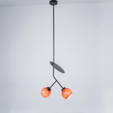 Minimalist Geometric Cherry LED Pendant Light with Frosted Glass Globe Shade for Modern Interiors