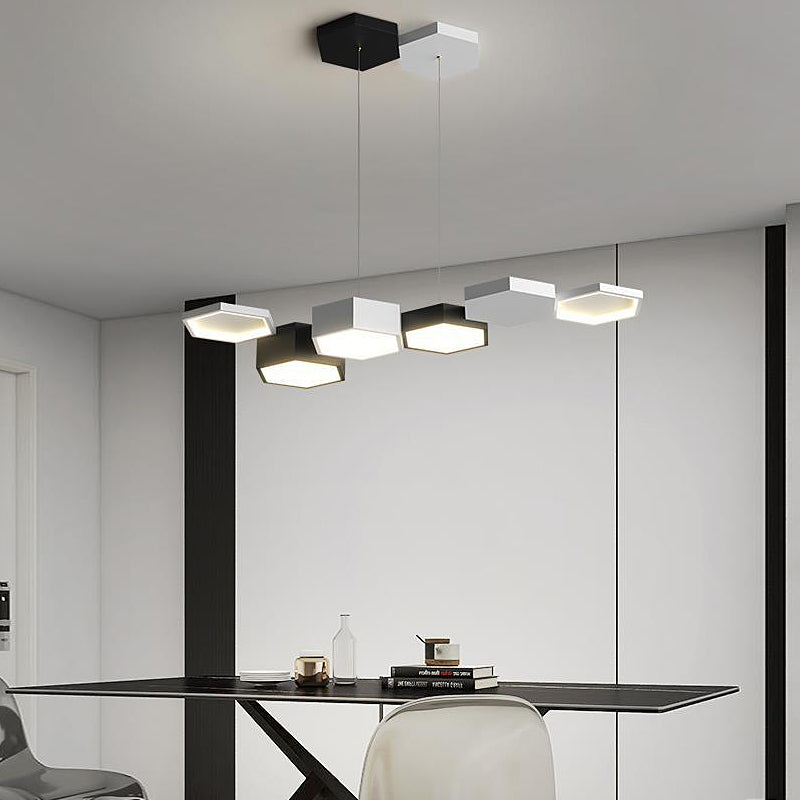 Minimalist Geometric LED Chandelier Dimmable Modern Pendant Light for Dining Area