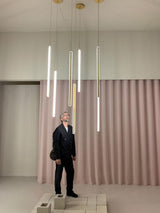 Minimalist Gold Halo Jewel Geometric LED Pendant Light for Modern Interior Spaces