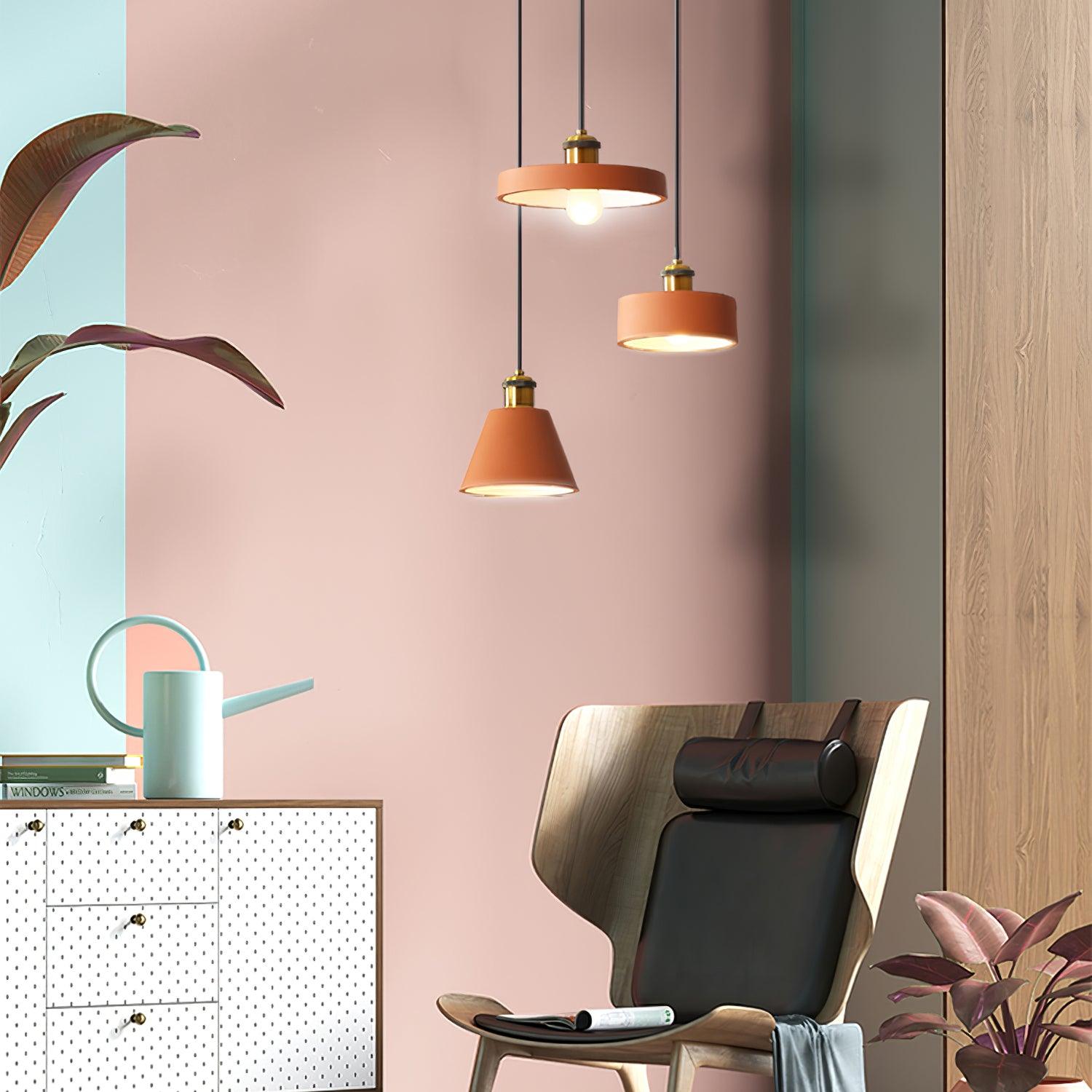 Minimalist Industrial Geometric Resin Pendant Light for Modern Kitchen and Dining Areas