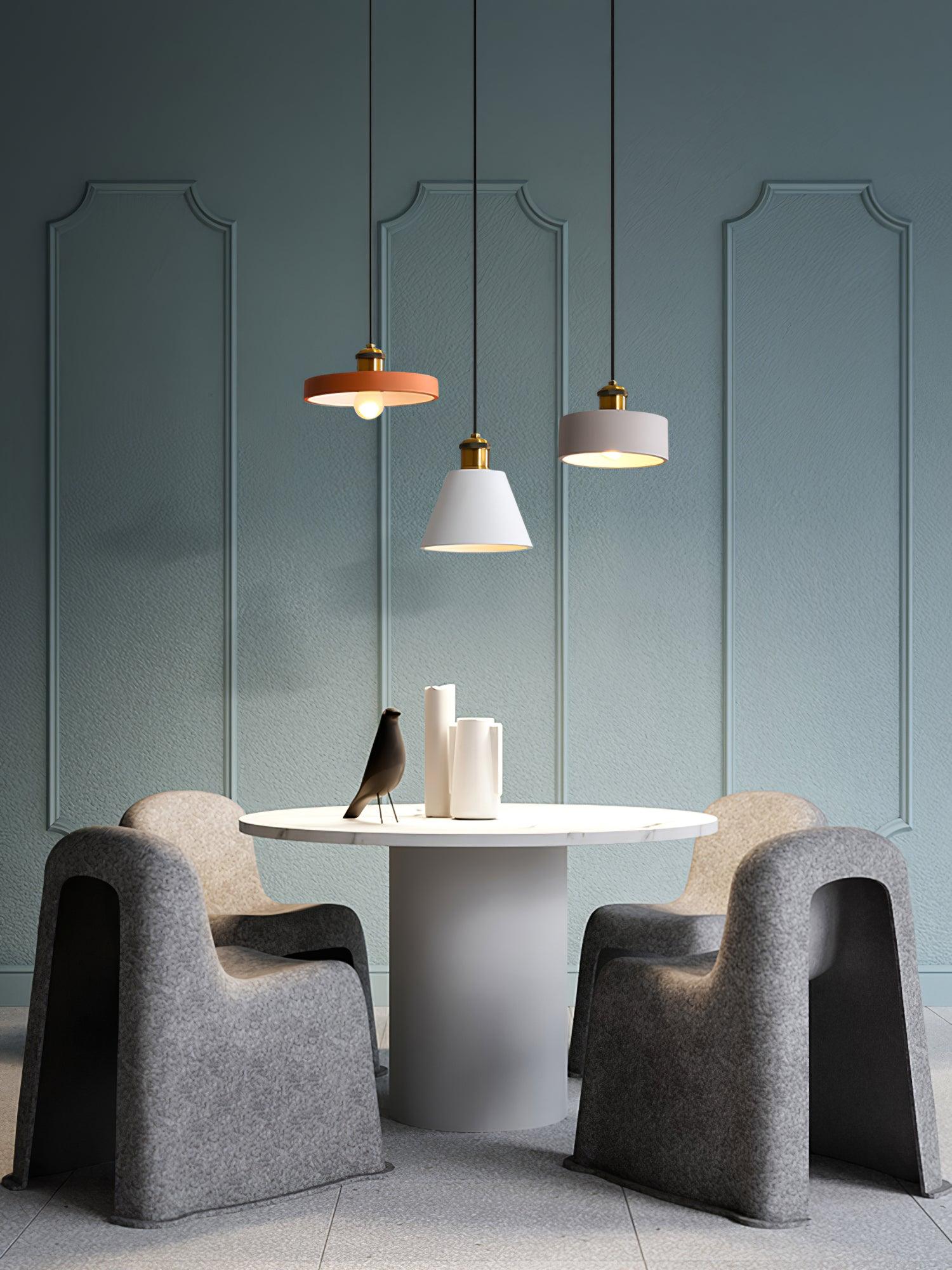 Minimalist Industrial Geometric Resin Pendant Light for Modern Kitchen and Dining Areas