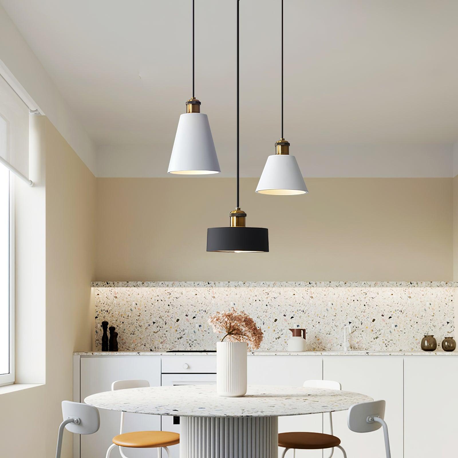 Minimalist Industrial Geometric Resin Pendant Light for Modern Kitchen and Dining Areas