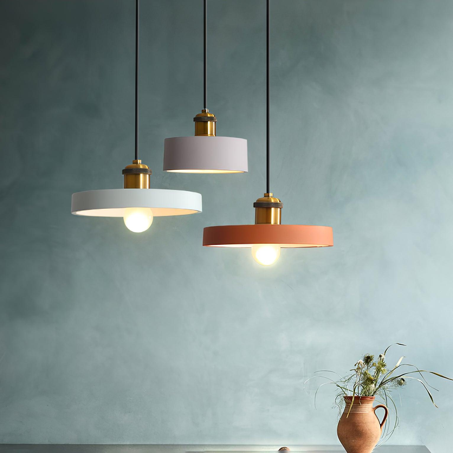 Minimalist Industrial Geometric Resin Pendant Light for Modern Kitchen and Dining Areas