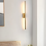 Minimalist LED Metal Strip Wall Sconce Modern Electroplated Indoor Linear Lighting Fixture