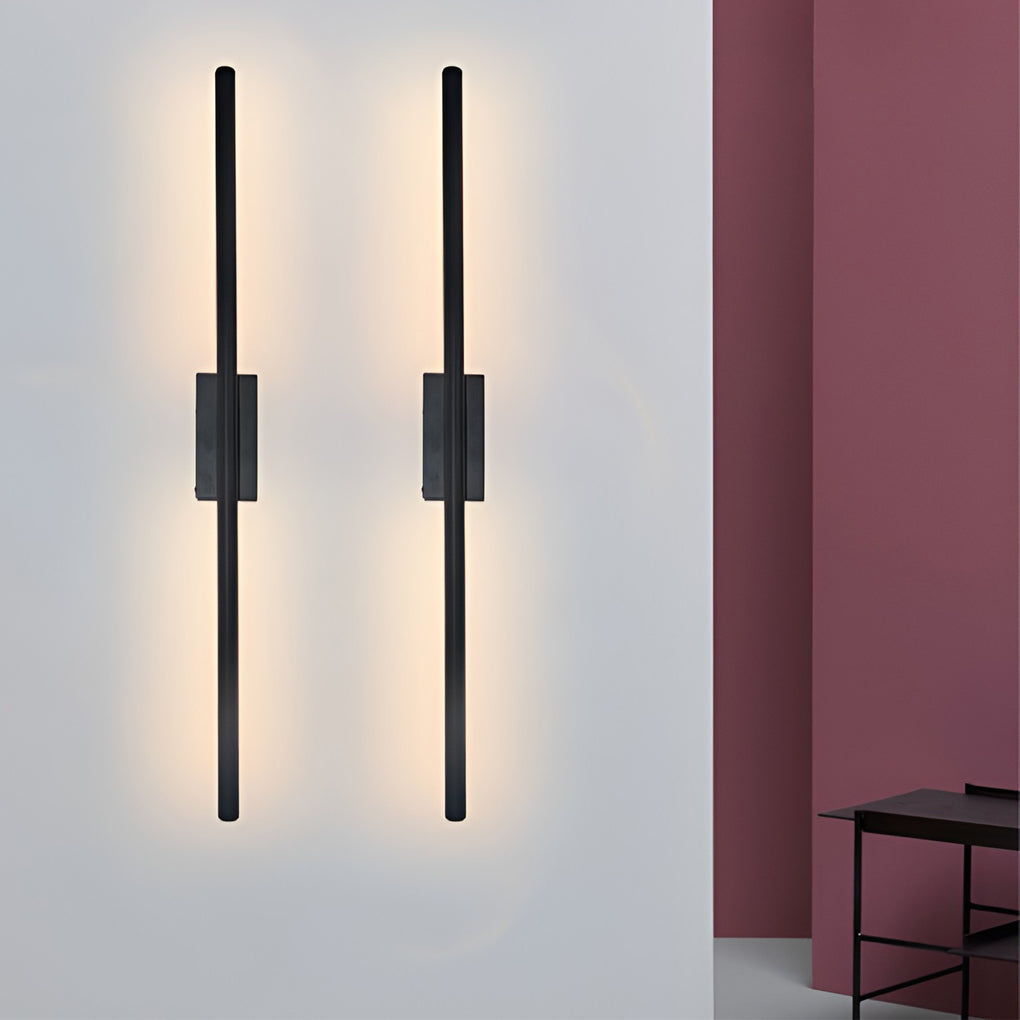 Minimalist LED Metal Strip Wall Sconce Modern Electroplated Indoor Linear Lighting Fixture