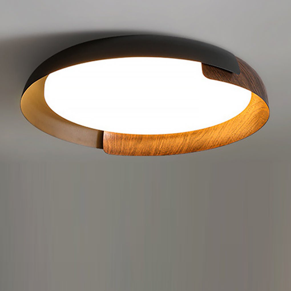 Modern Nordic Round LED Ceiling Light Dimmable Iron Flush Mount Fixture for Bedroom