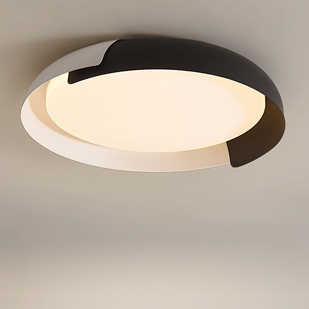 Modern Nordic Round LED Ceiling Light Dimmable Iron Flush Mount Fixture for Bedroom