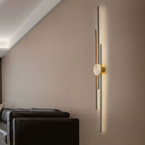 Minimalist Linear LED Wall Sconce for Modern Interiors Gold and Black Iron Strip Light Fixture