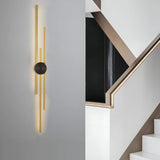 Minimalist Linear LED Wall Sconce for Modern Interiors Gold and Black Iron Strip Light Fixture