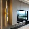 Minimalist Linear LED Wall Sconce for Modern Interiors Gold and Black Iron Strip Light Fixture