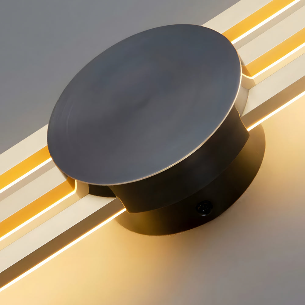 Minimalist Linear LED Wall Sconce for Modern Interiors Gold and Black Iron Strip Light Fixture