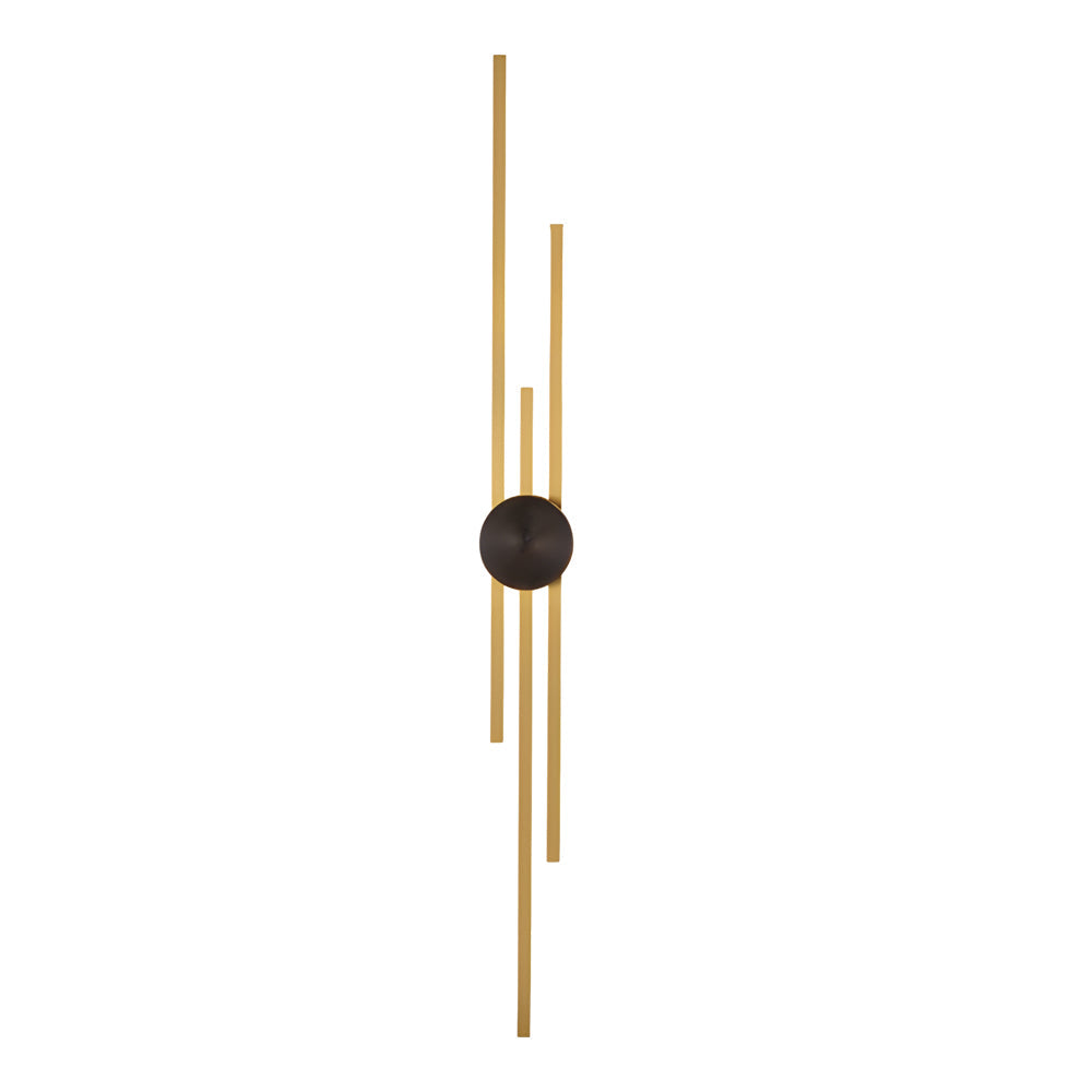 Minimalist Linear LED Wall Sconce for Modern Interiors Gold and Black Iron Strip Light Fixture