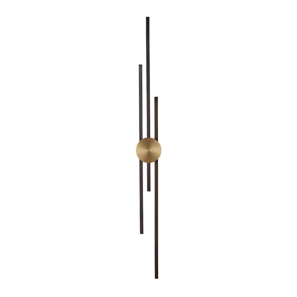 Minimalist Linear LED Wall Sconce for Modern Interiors Gold and Black Iron Strip Light Fixture