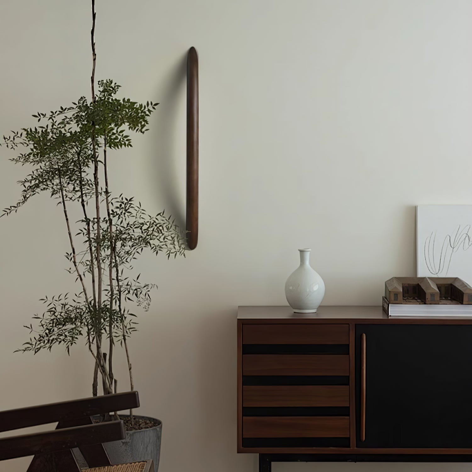 Minimalist Linear Wood LED Sconce Modern Vertical Wall Mounted Light for Hallways and Living Rooms