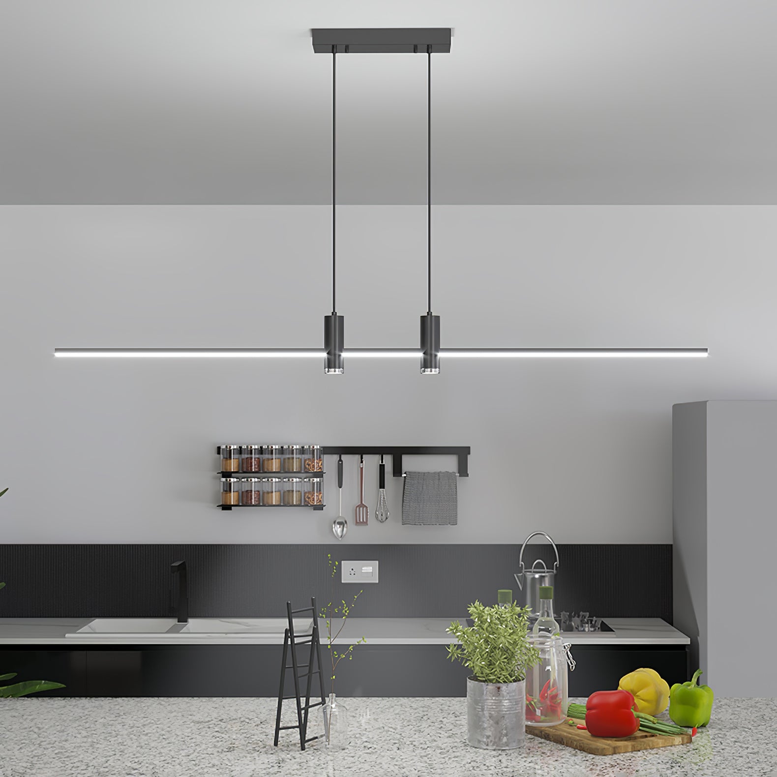 Minimalist Link LED Linear Pendant Light for Modern Dining and Office Spaces