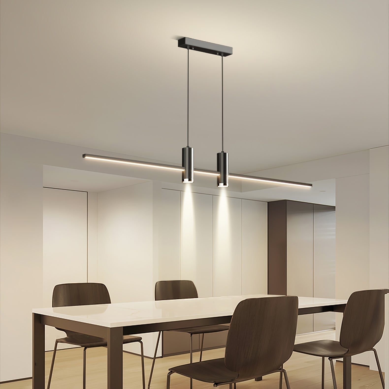 Minimalist Link LED Linear Pendant Light for Modern Dining and Office Spaces